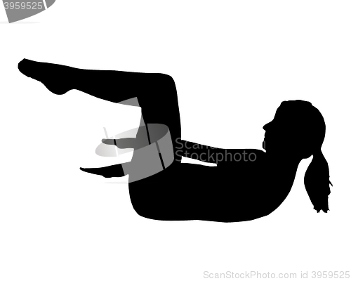 Image of Silhouette of woman doing yoga