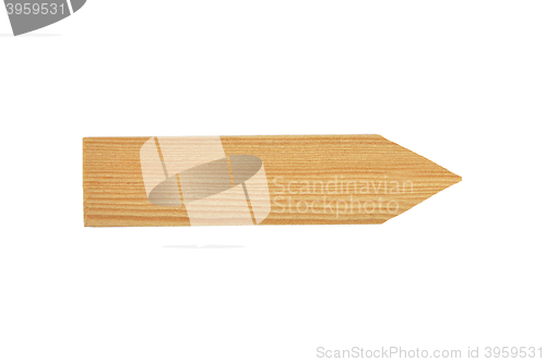 Image of Wooden direction arrow on white background