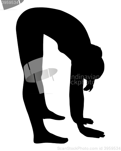 Image of Silhouette of woman doing yoga