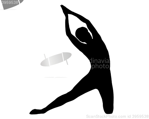 Image of Silhouette of woman doing yoga