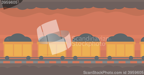 Image of Background of underground tunnel with mining cart.