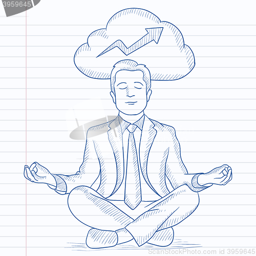 Image of Peaceful businessman meditating.