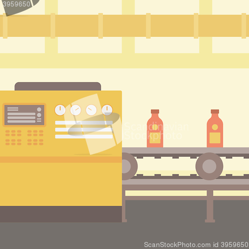 Image of Background of conveyor belt with bottles.