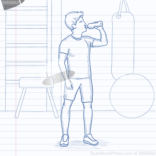 Image of Man drinking water.