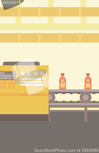 Image of Background of conveyor belt with bottles.