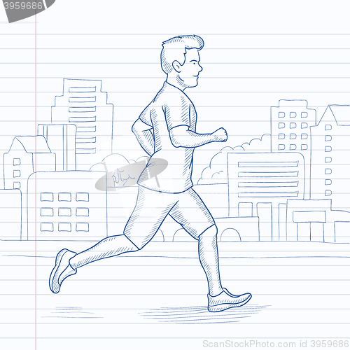 Image of Sportive man jogging.