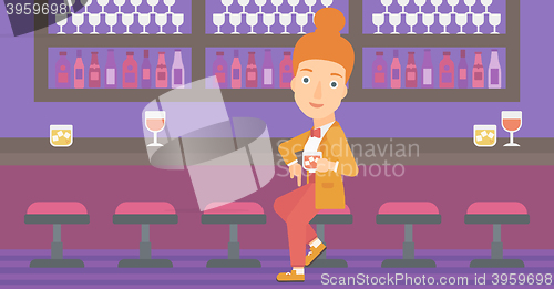 Image of Woman sitting at bar.