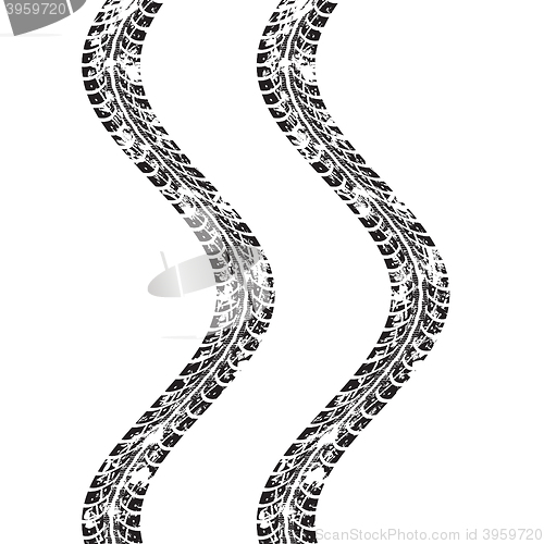 Image of Tire tracks vector