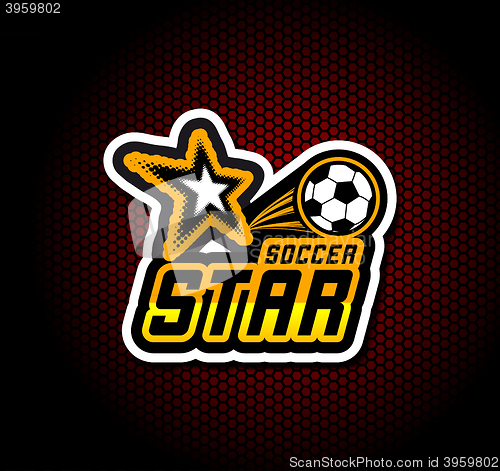 Image of Soccer badge logo template, football design.