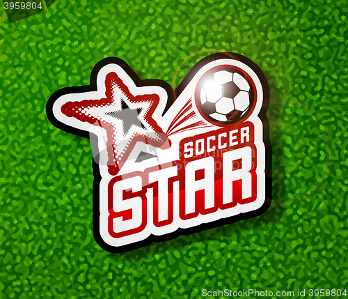 Image of Soccer badge logo template, football design.