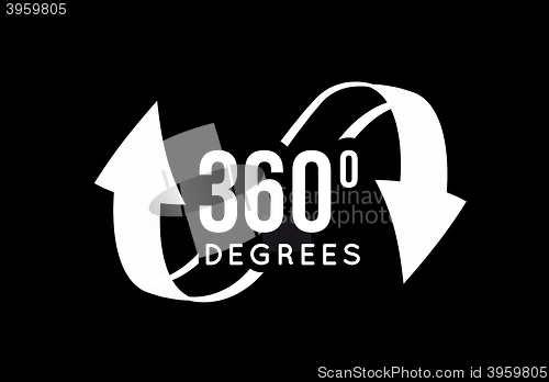 Image of Angle 360 degrees view sign icon.