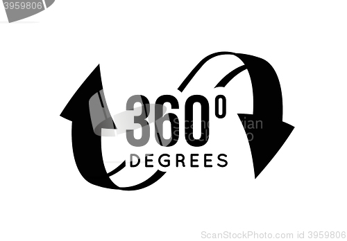 Image of Angle 360 degrees view sign icon.