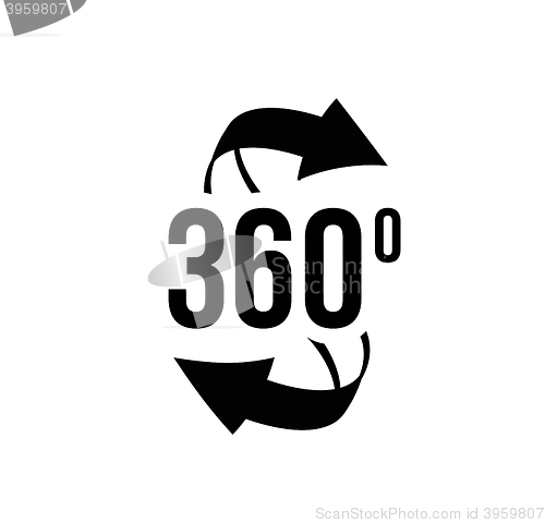 Image of Angle 360 degrees view sign icon.