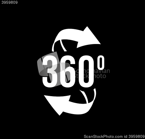 Image of Angle 360 degrees view sign icon.