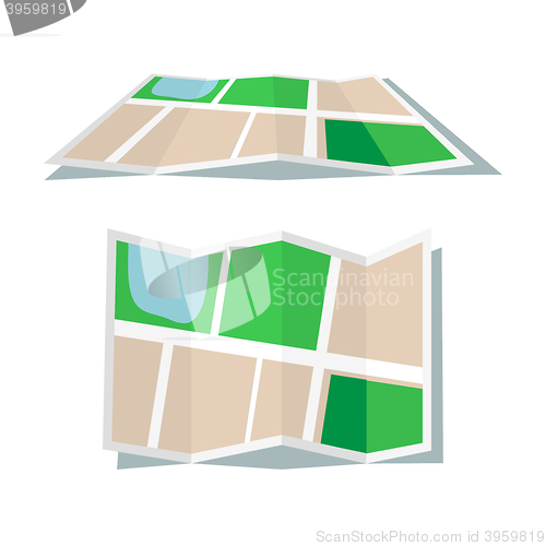 Image of Map icon flat style