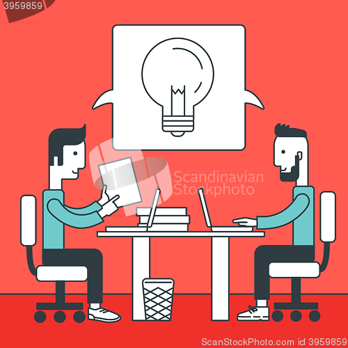 Image of Business team brainstorming.
