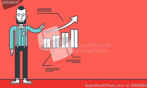 Image of Man presenting business report.
