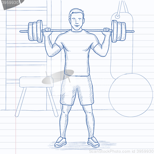 Image of Man lifting barbell.