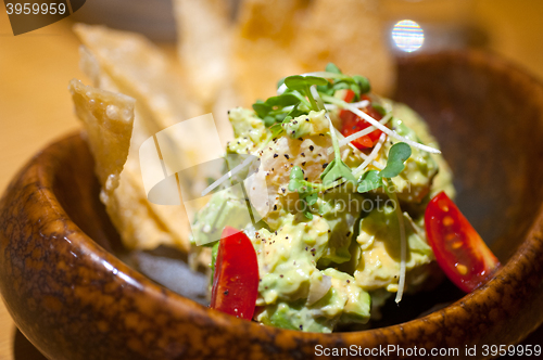 Image of avocado and shrimps salad 