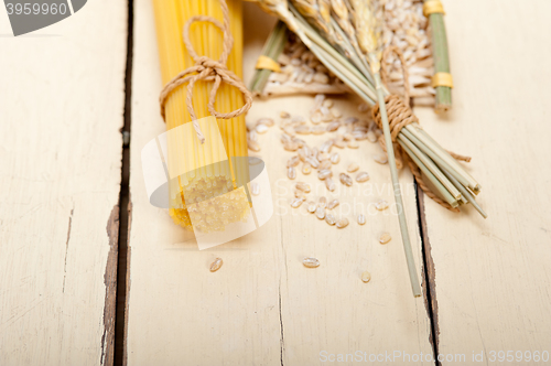 Image of organic Raw italian pasta and durum wheat 