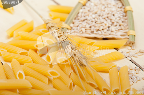 Image of Italian pasta penne with wheat