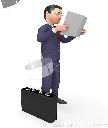 Image of Reading Report Indicates Business Person And Books 3d Rendering