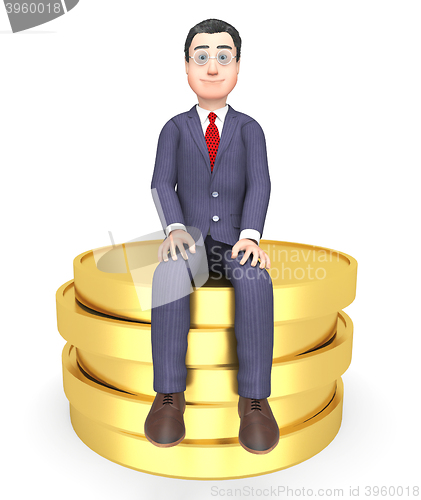 Image of Coins Money Shows Business Person And Commerce 3d Rendering