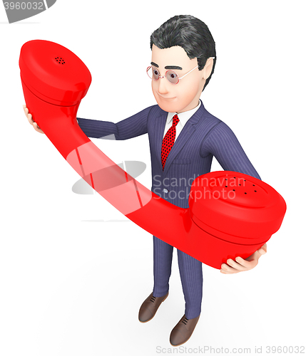 Image of Character Talking Represents Phone Call And Calls 3d Rendering