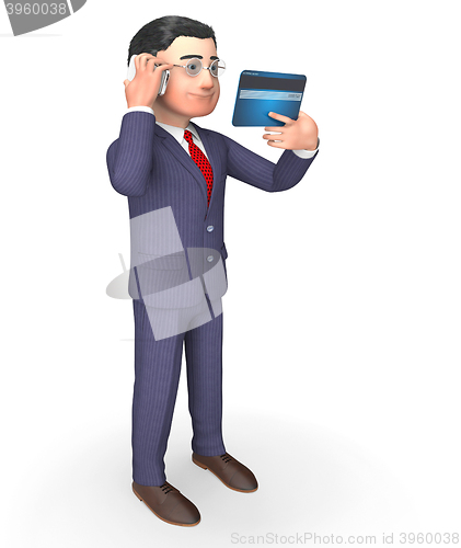 Image of Credit Card Means Business Person And Banking 3d Rendering