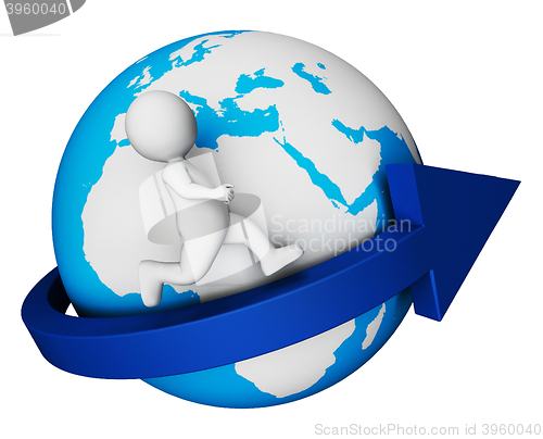 Image of Worldwide Globe Means Render Globally And Globalisation 3d Rende