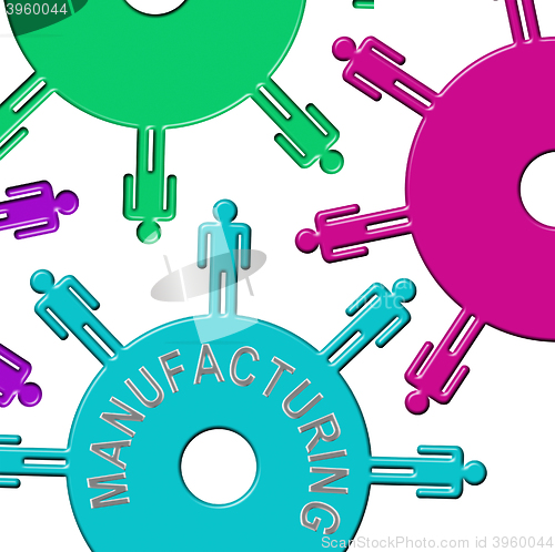 Image of Manufacturing Cogs Indicates Industry Cogwheel And Clockwork