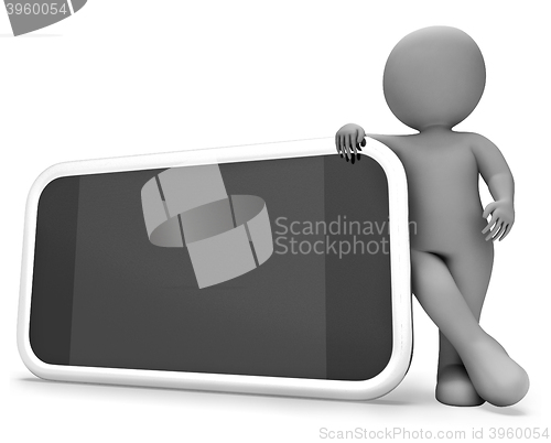 Image of Smartphone Copyspace Shows World Wide Web And Blank 3d Rendering