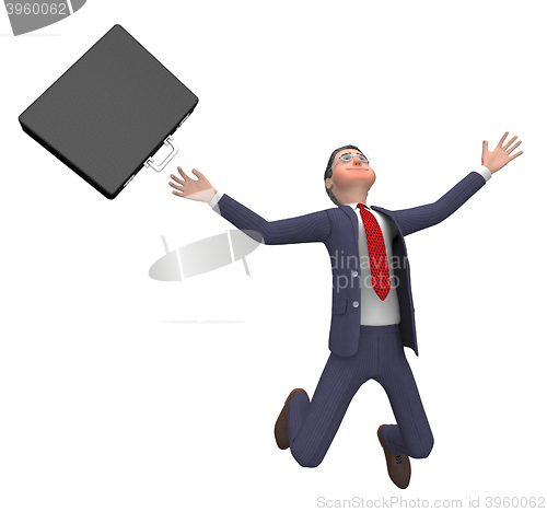 Image of Businessman Falling Indicates Accident Over And Executive 3d Ren