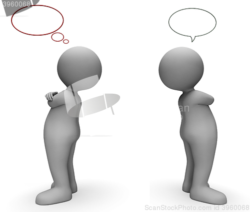 Image of Speech Bubble Shows Copy Space And Annoyed 3d Rendering