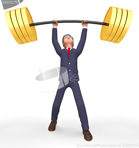 Image of Weight Lifting Represents Fitness Center And Business 3d Renderi