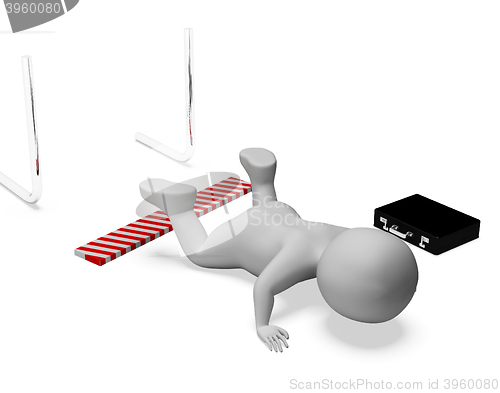 Image of Character Fall Means Lack Of Success And Accident 3d Rendering