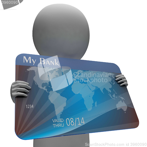 Image of Debit Card Indicates Credit Cards And Bankrupt 3d Rendering