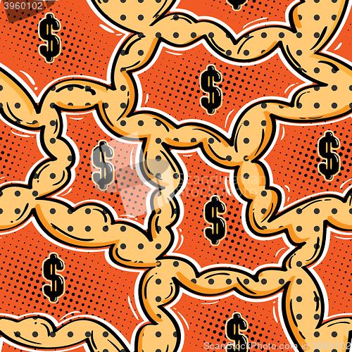 Image of comic seamless pattern with dollar
