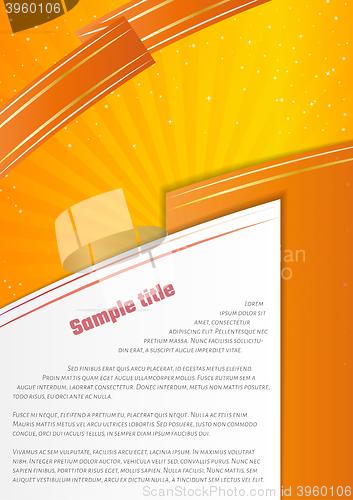 Image of orange infographic paper on yellow background
