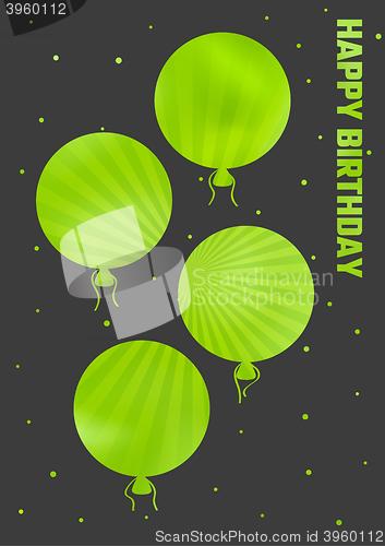 Image of birthday illustration with color ballons