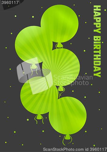 Image of birthday illustration with color ballons