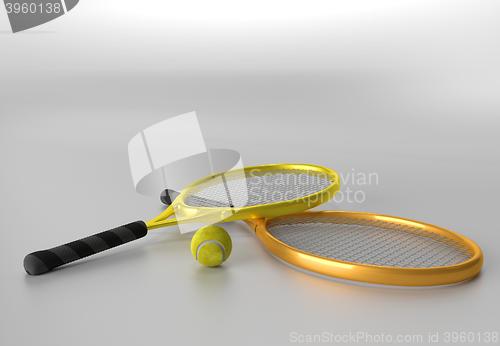 Image of orange and yellow tennis rackets