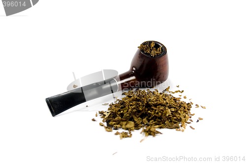 Image of tobacco-pipe and heap of tobacco