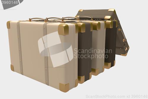 Image of color elegant suitcases
