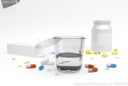 Image of different pills and boxes