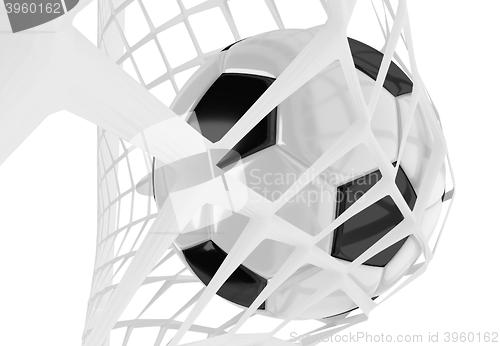 Image of Soccer ball in net