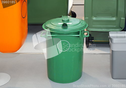 Image of Green Garbage Bin