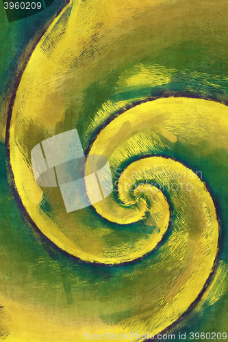 Image of yellow and green abstract swirl