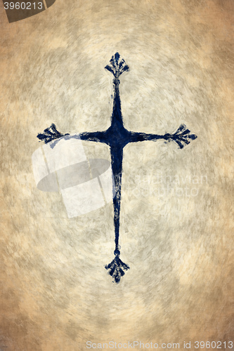 Image of black painted cross