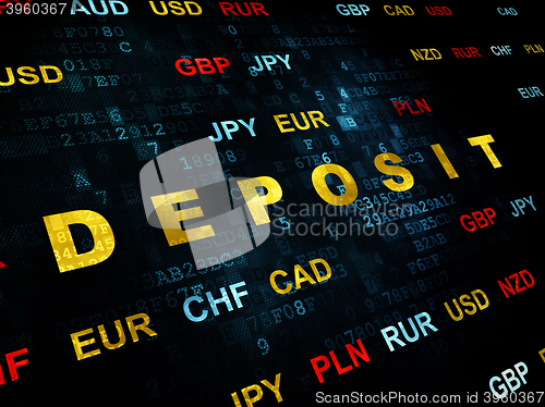 Image of Currency concept: Deposit on Digital background